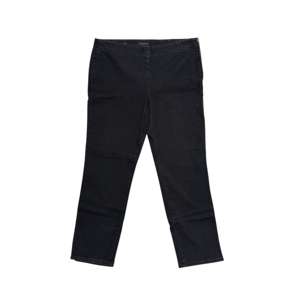 Talbots Slim Ankle Jeans With Side Zipper Womens 18 30'' Inch Inseam Blue Denim